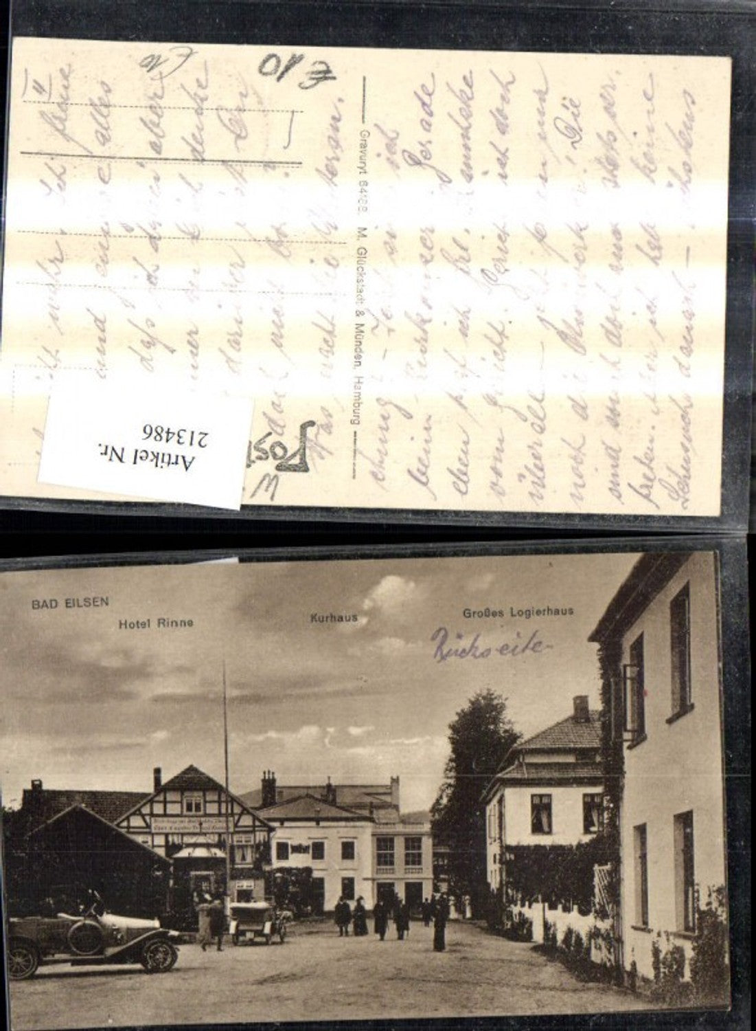 213486,Bad Eilsen Hotel Rinne Kurhaus Großes Logierhaus Automobil Personen