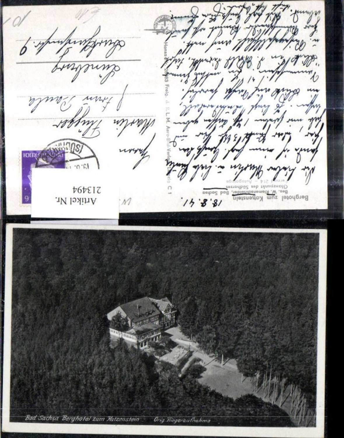 213494,Bad Sachsa Berghotel z. Katzenstein Fliegeraufnahme