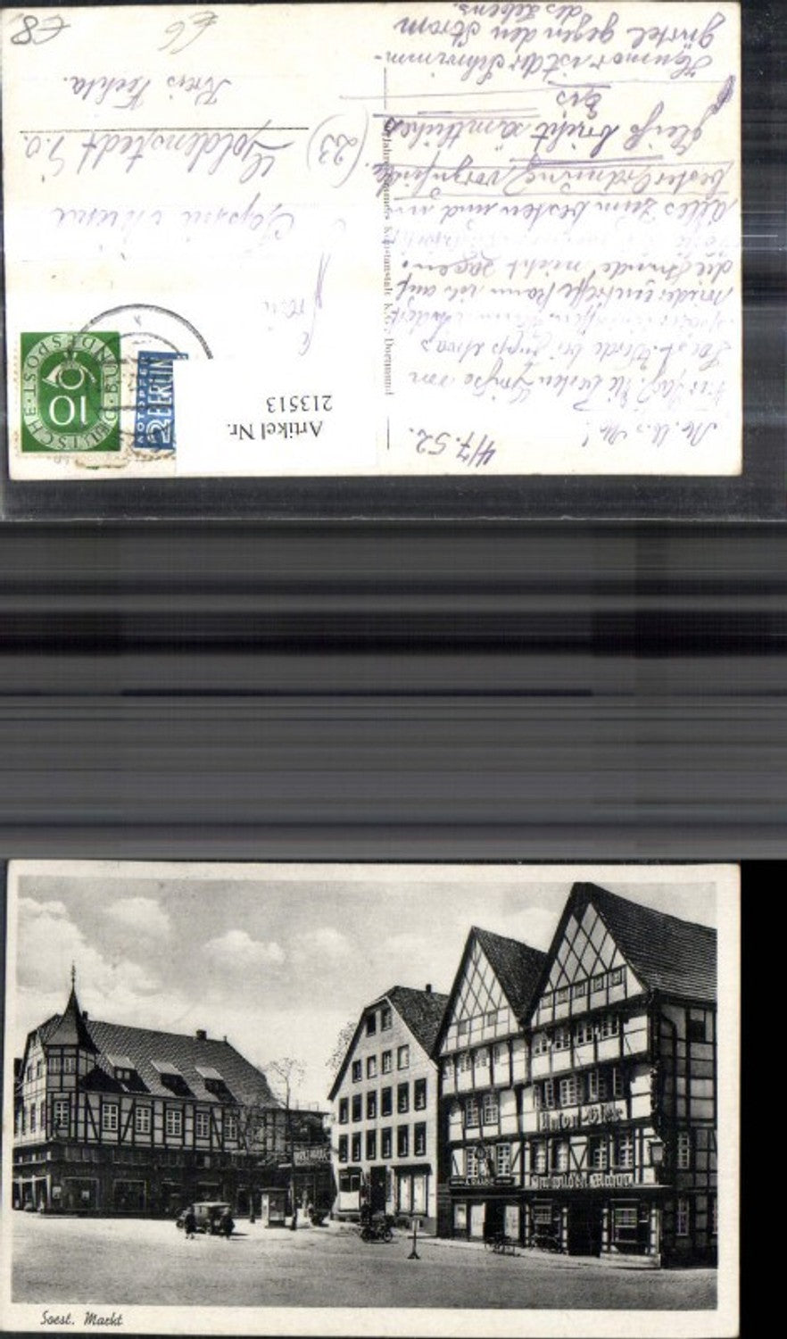 213513,Soest Markt Automobil Markthalle Engel Apotheke Anton Bier Gasthof z. Wilden Mann