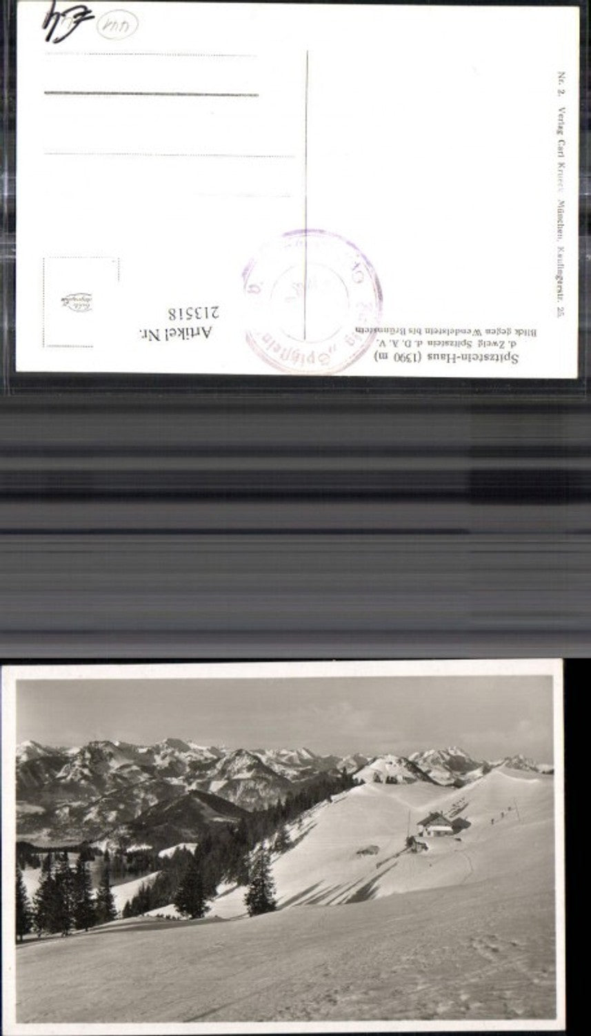 213518,Berghütte Spitzstein-Haus Blick geg. Wendelstein b. Brünnstein Winteransicht