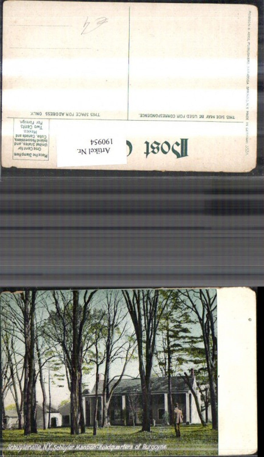 190954,New York Schuylerville Schuyler Mansion Headquarters of Burgoyne