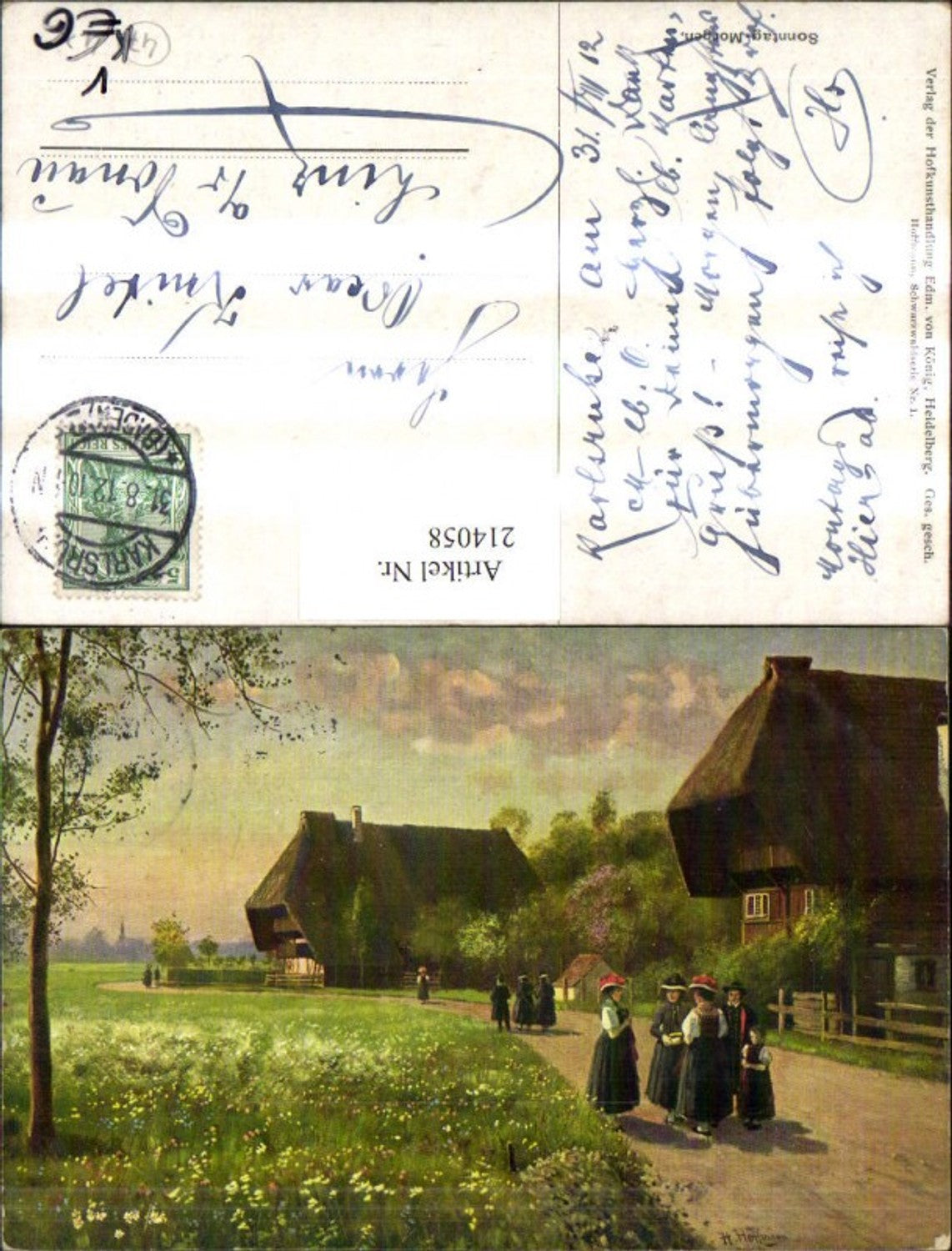 214058,Künstler AK Hoffmann H. Sonntag Morgen pub Edmund v. König 1