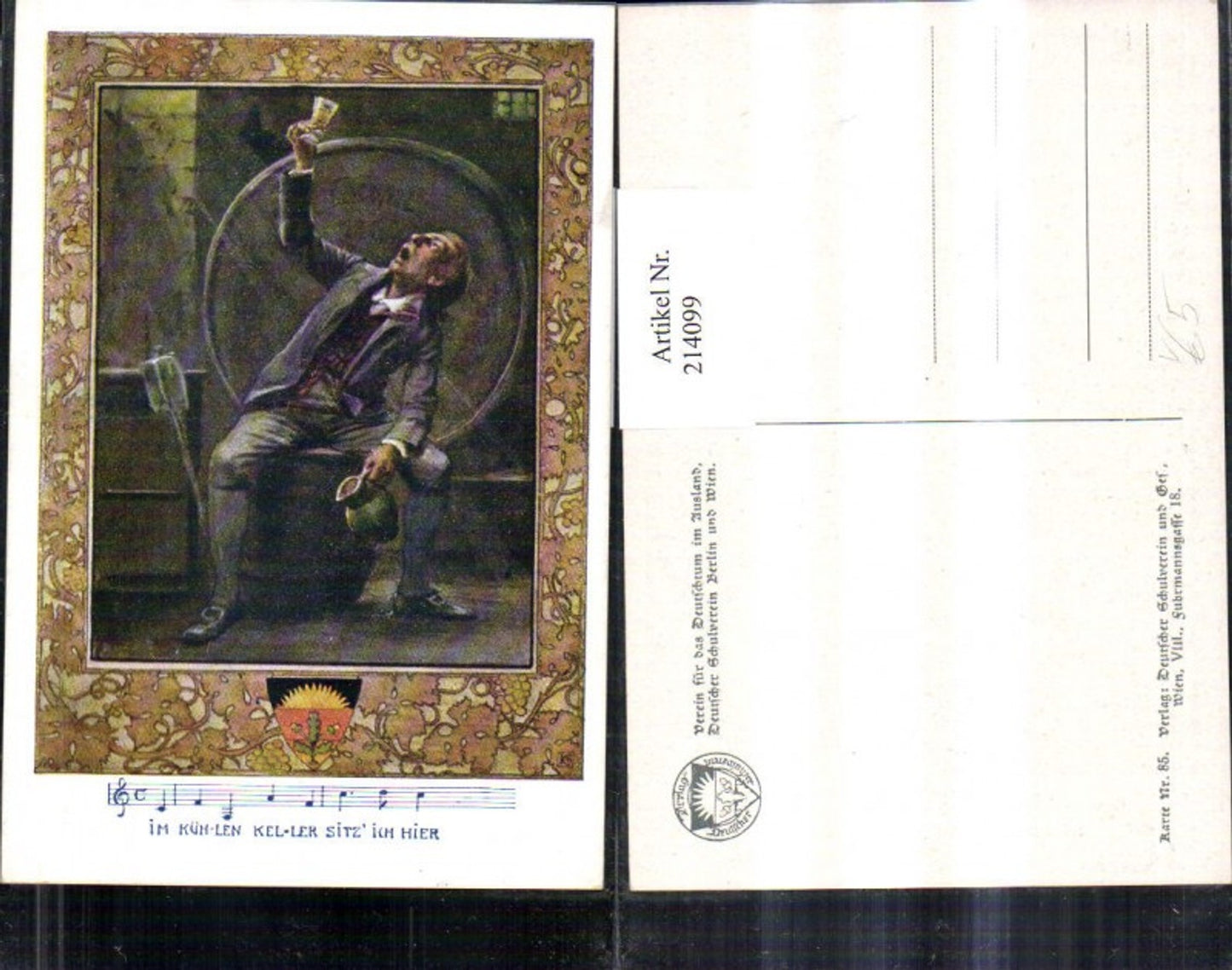 214099,Deutscher Schulverein 85 Mann im Weinkeller Krug