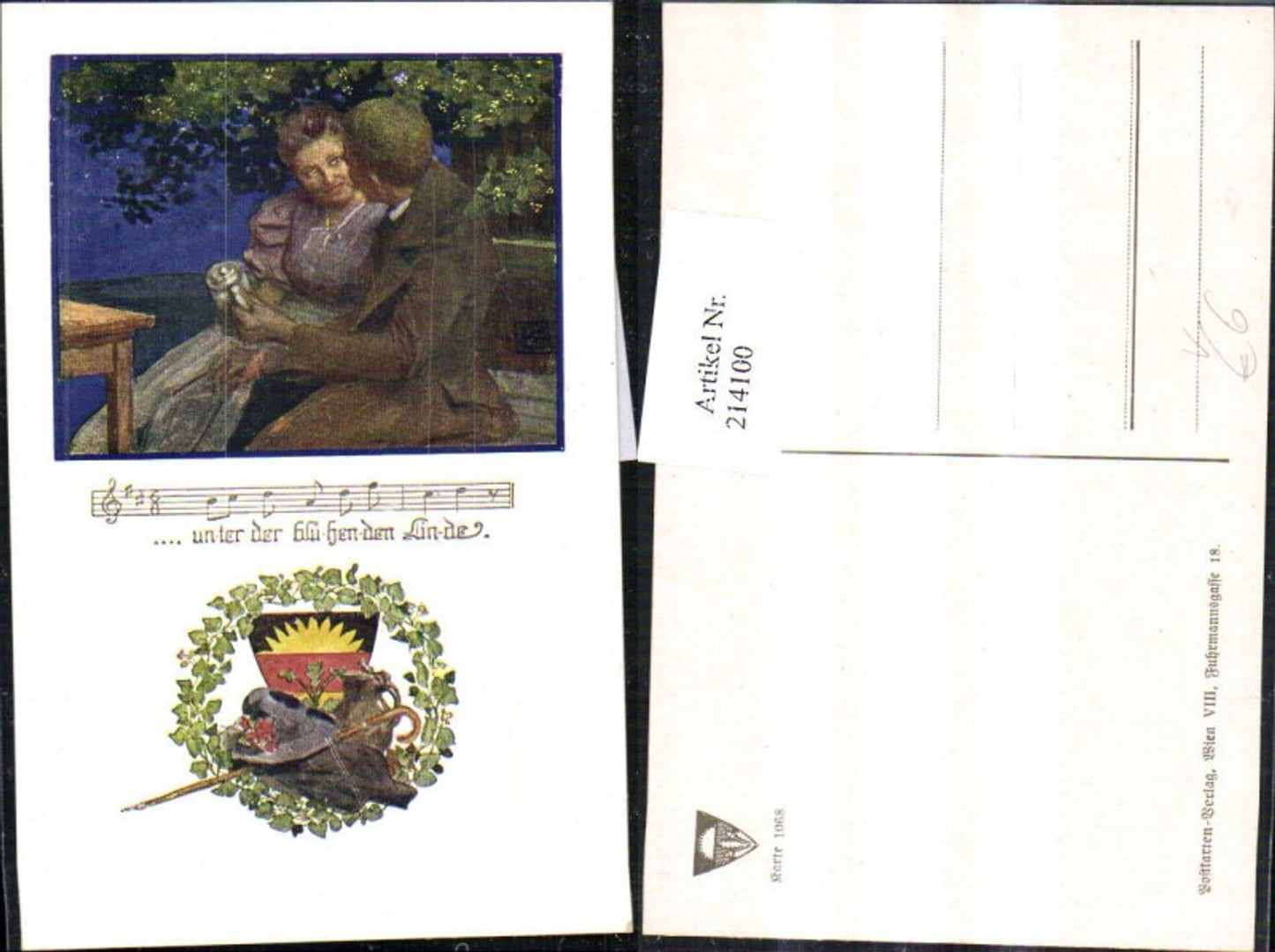 214100,Deutscher Schulverein 1068 Mann u. Frau unter einer Linde