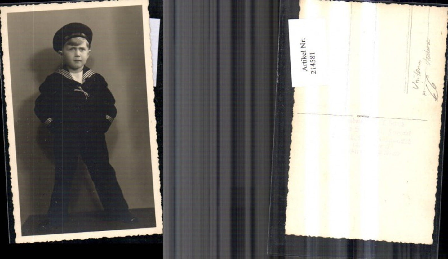 214581,Foto Ak Kind Junge Bub i. Matrosenanzug Uniform Seemann Matrose