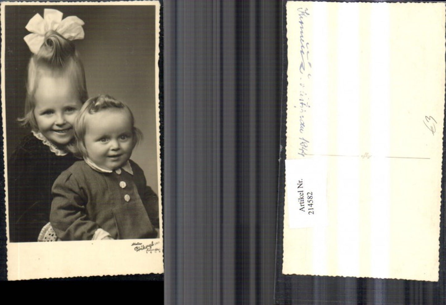 214582,Foto Ak Kinder Mädchen Schleife i. Haar