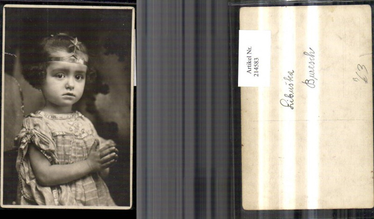 214583,Foto Ak Kind Mädchen m. Kopfschmuck
