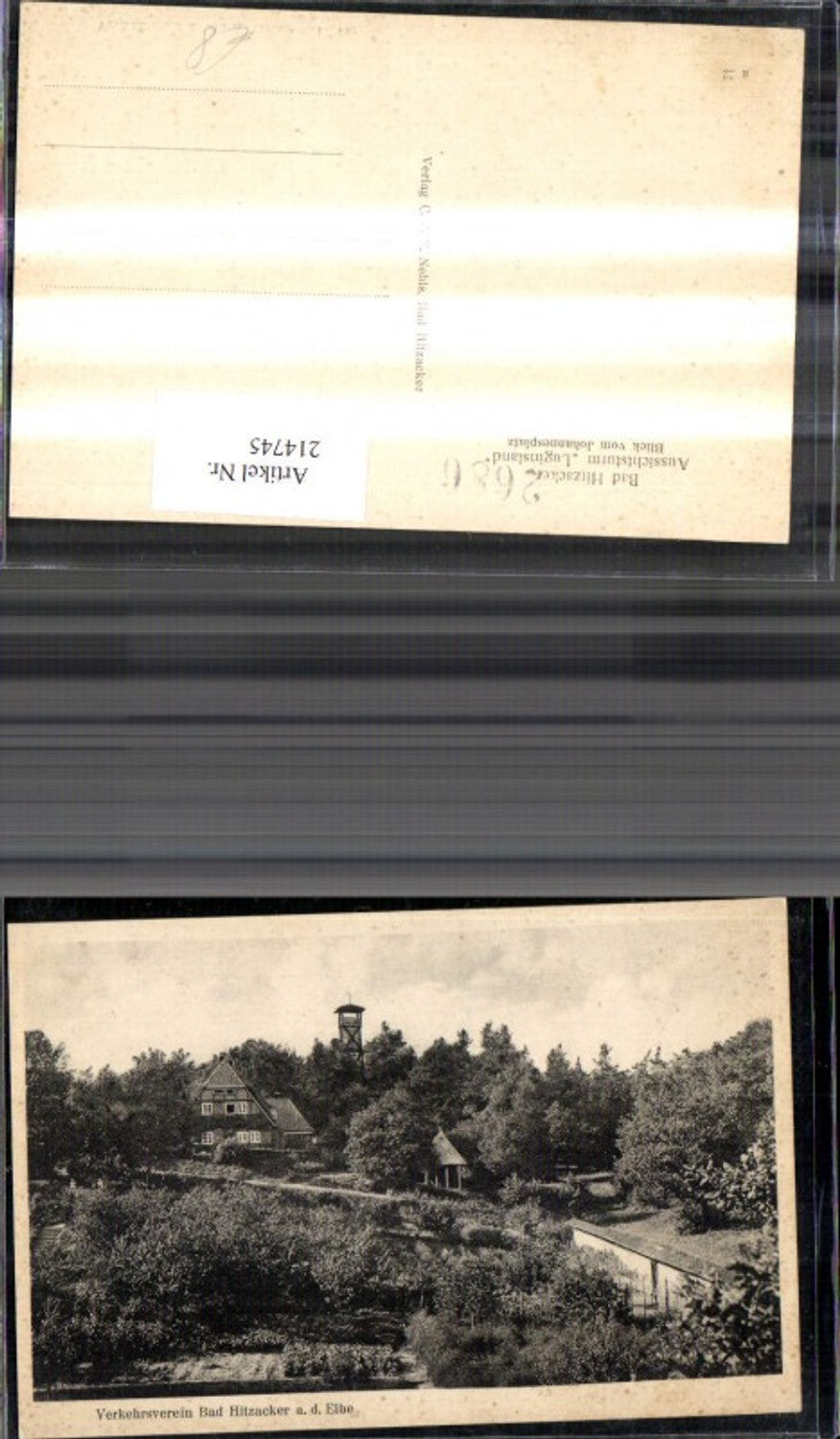 214745,Bad Hitzacker a. d. Elbe Ansicht Aussichtsturm Luginsland Blick v. Johannesplatz