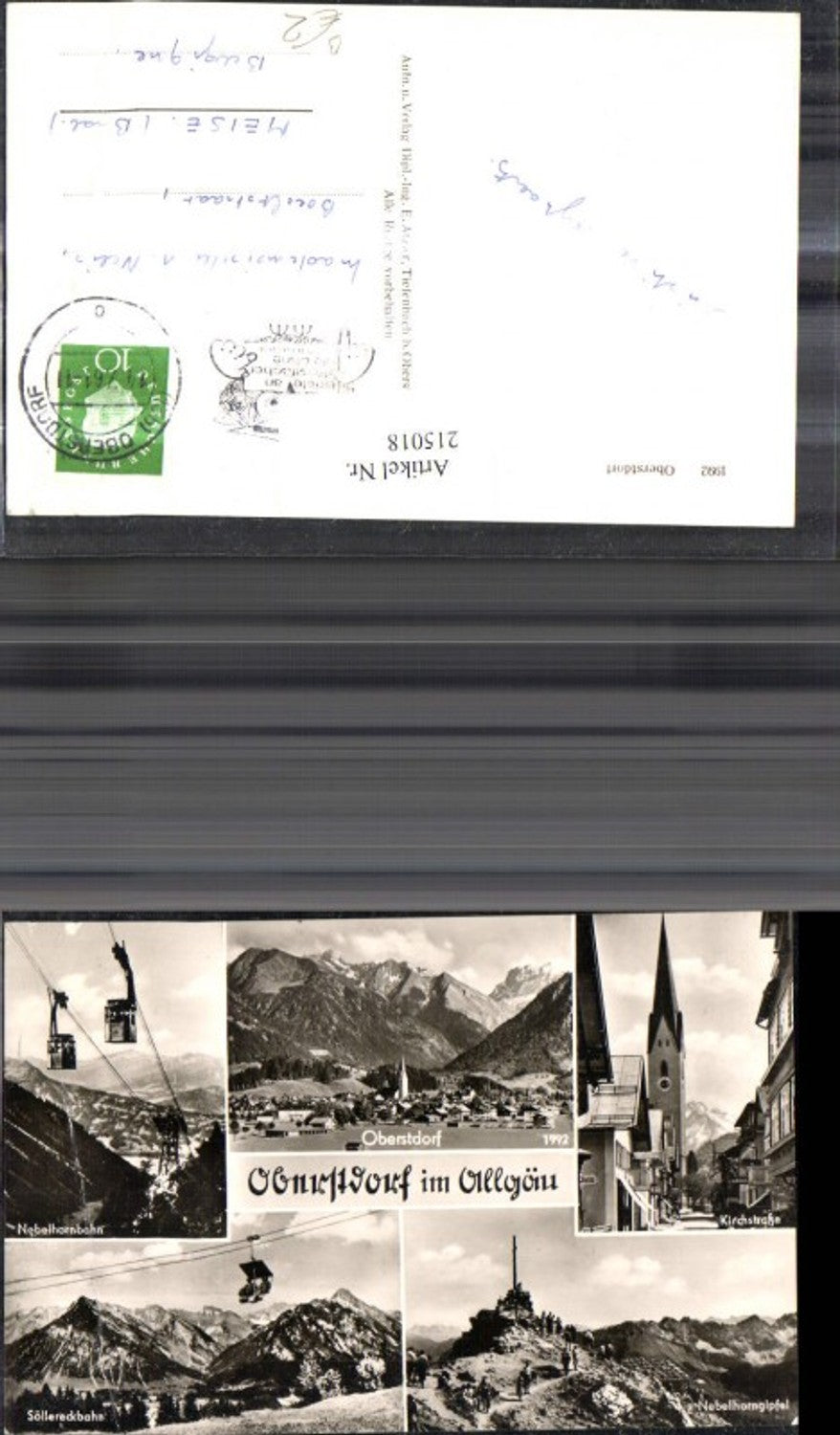 215018,Oberstdorf i. Allgäu Mehrbild Ak Nebelhornbahn Söllereckbahn Kirchstrasse Seilbahn Gondel