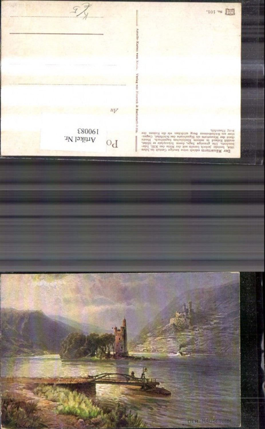 190083,Künstler Ak N. Astudin Der Mäuseturm Ruinen Burg Ehrenfels