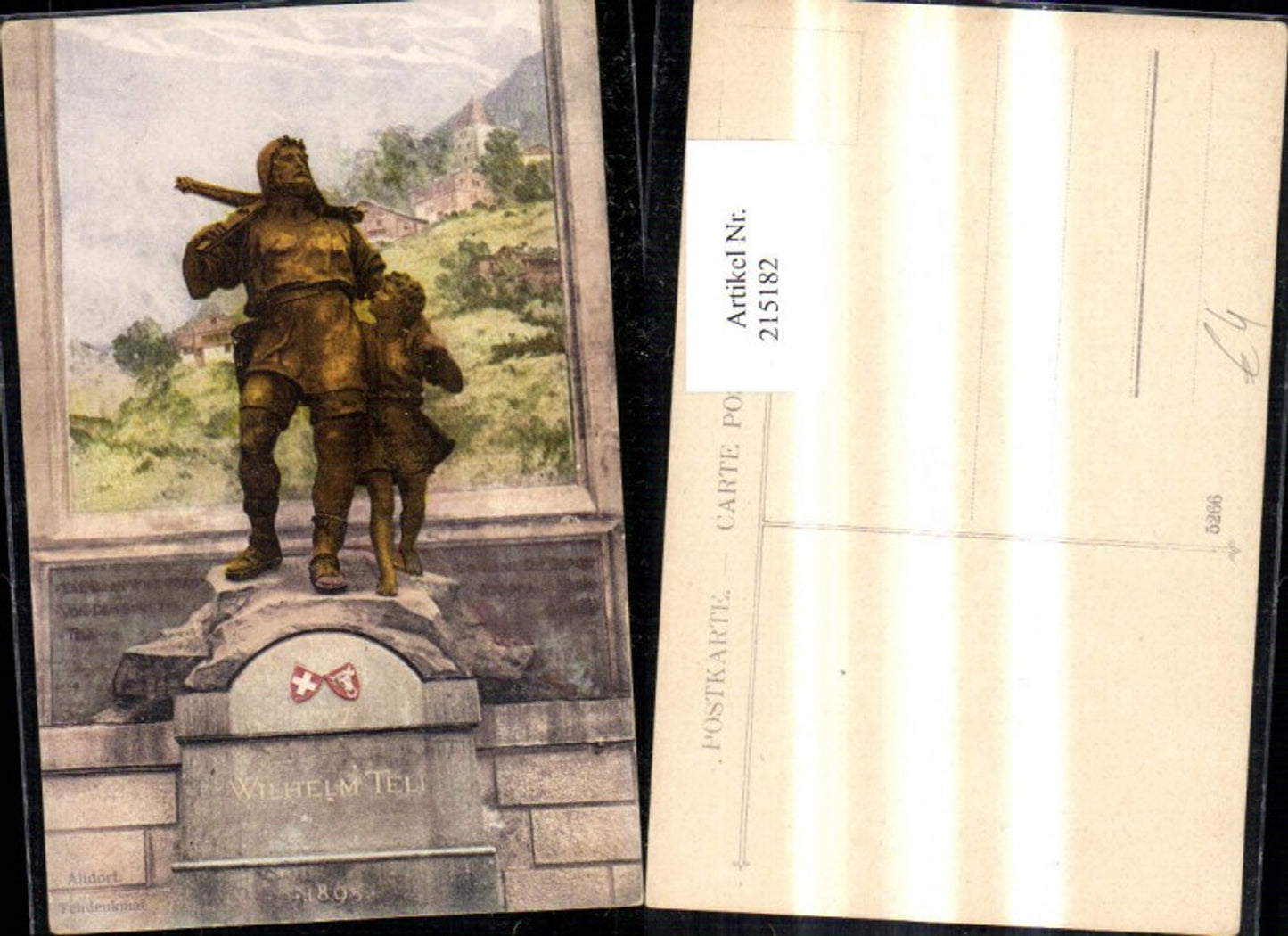 215182,Künstler Ak Altdorf Telldenkmal Wilhelm Tell Denkmal Statue