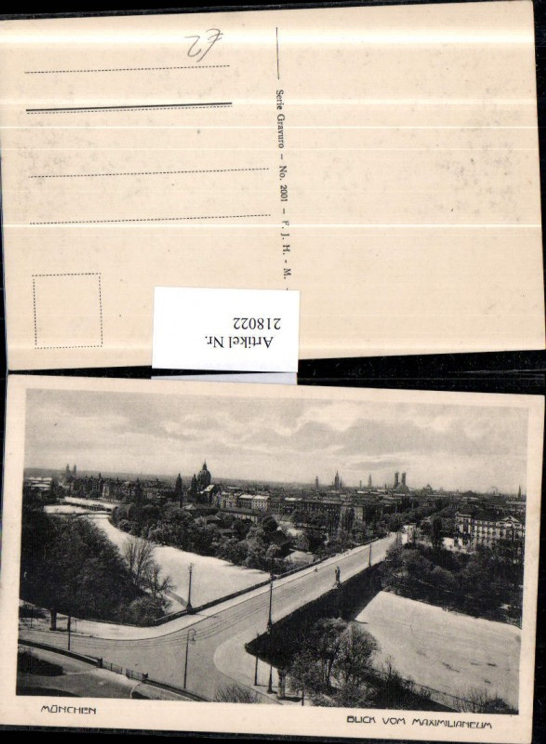 218022,München Teilansicht Blick v. Maximilianeum Brücke