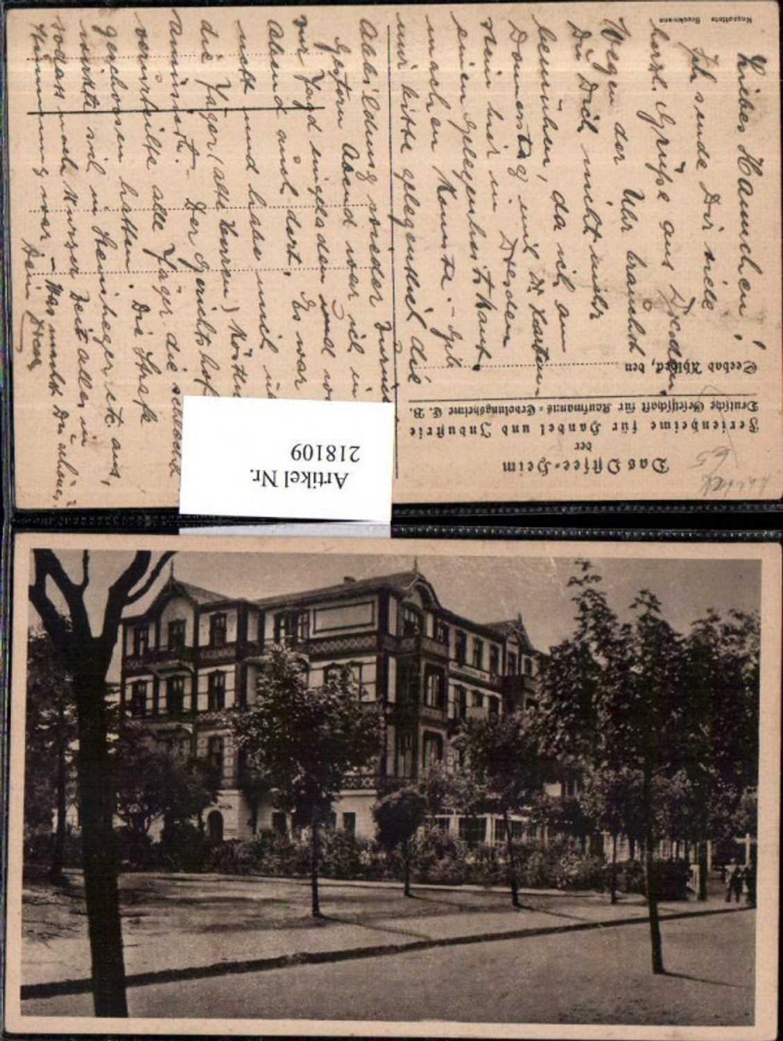 218109,Seebad Ahlbeck Ostseeheim der Ferienheime für Handel u. Industrie