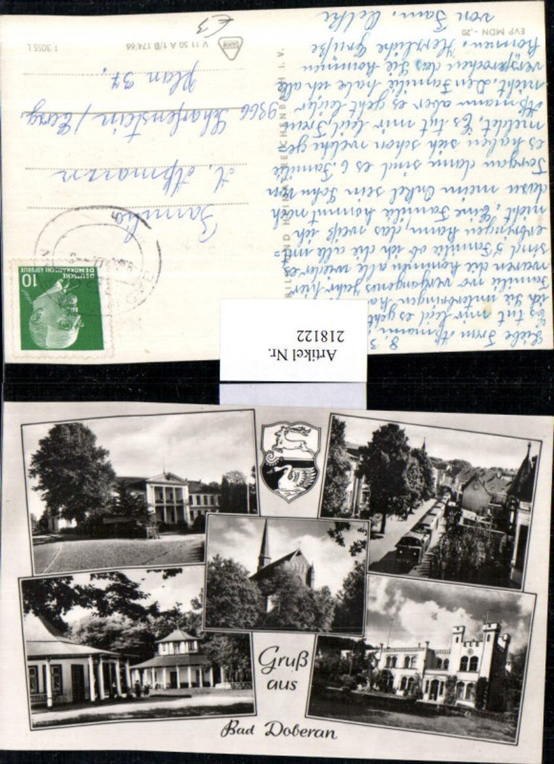 218122,Gruß aus Bad Doberan Kirche Kamp Zug Hausansicht Gebäude Mehrbildkarte
