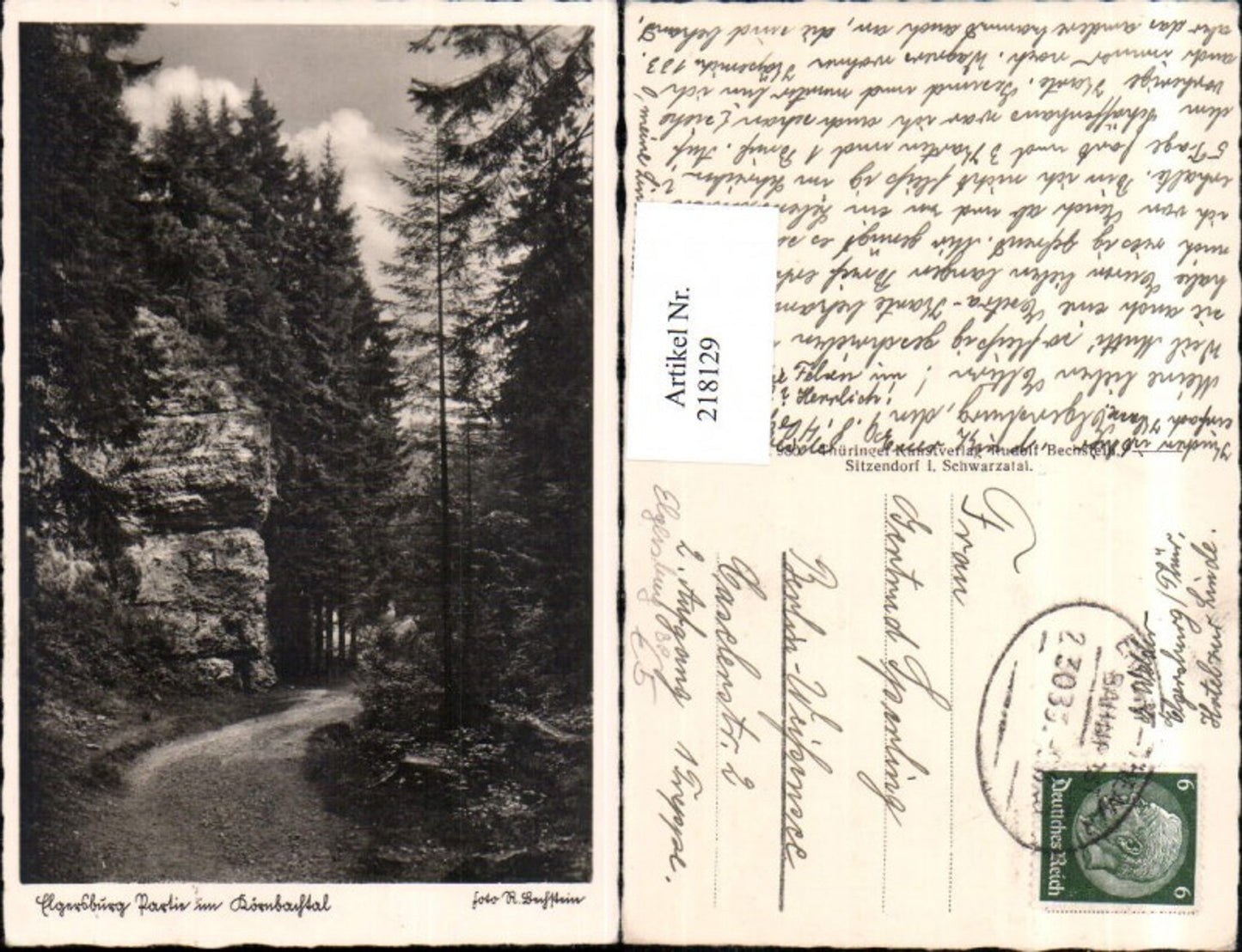 218129, Elgersburg, section in the Körnbach valley, railway post office train 3033 Erfurt
