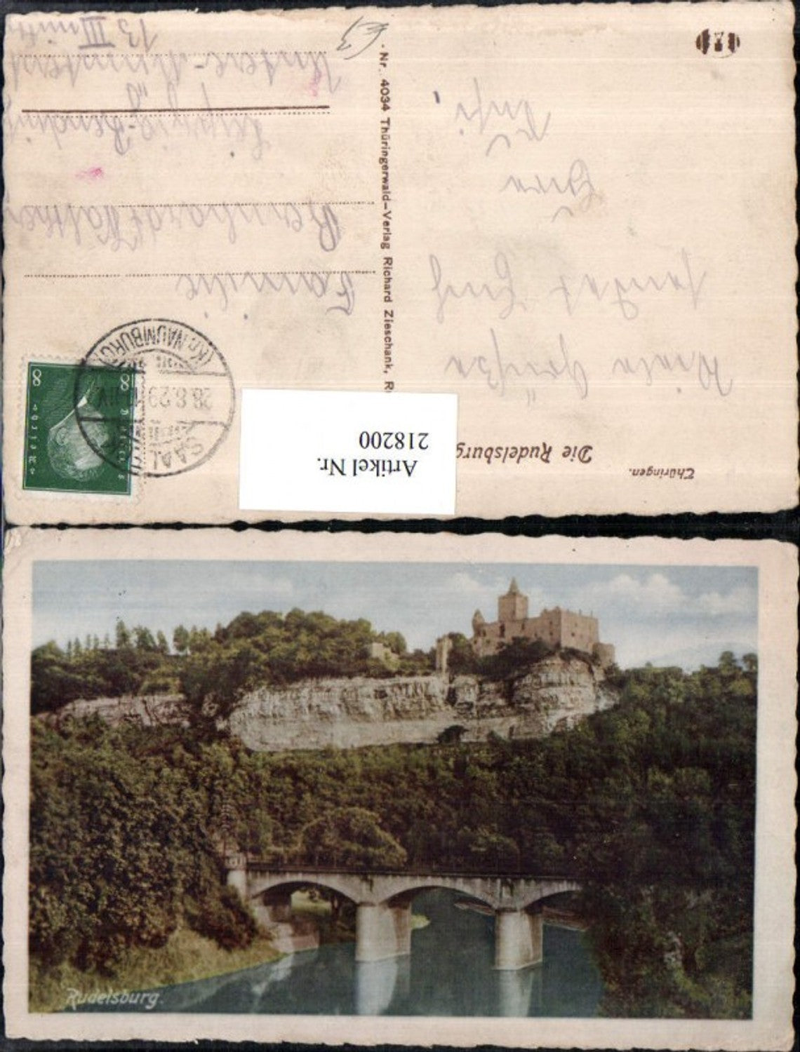 218200,Thüringen die Rudelsburg Burg b. Bad Kösen Brücke