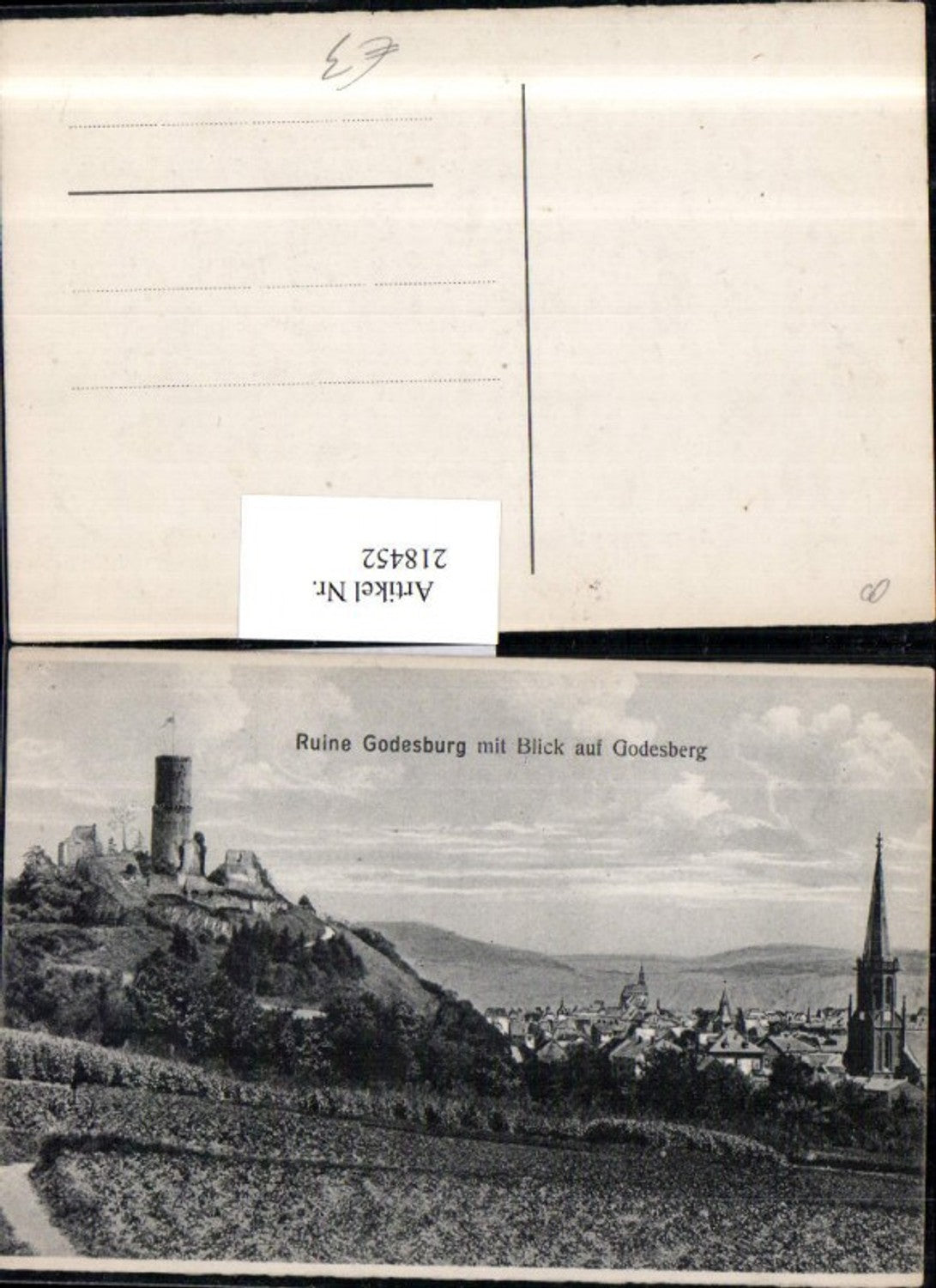 218452,Ruine Godesburg Burg m. Blick auf Godesberg Teilansicht