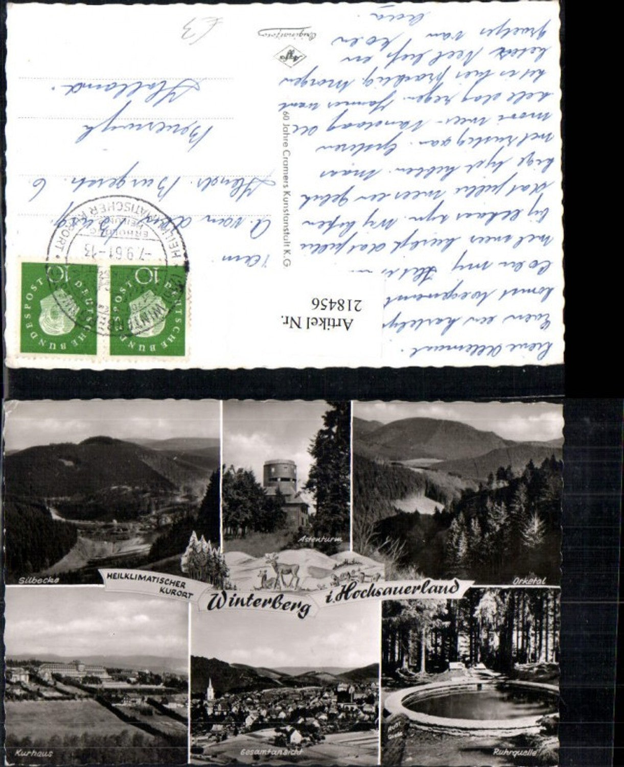 218456,Winterberg i. Hochsauerland Totale Kurhaus Ruhrquelle Orketal Silbecke Astenturm Turm Mehrbildkarte