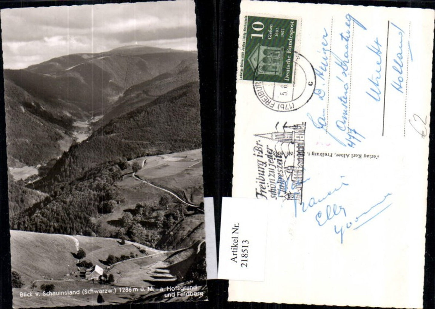 218513,Blick v. Schauinsland im Schwarzwald auf Hofsgrund u. Feldberg