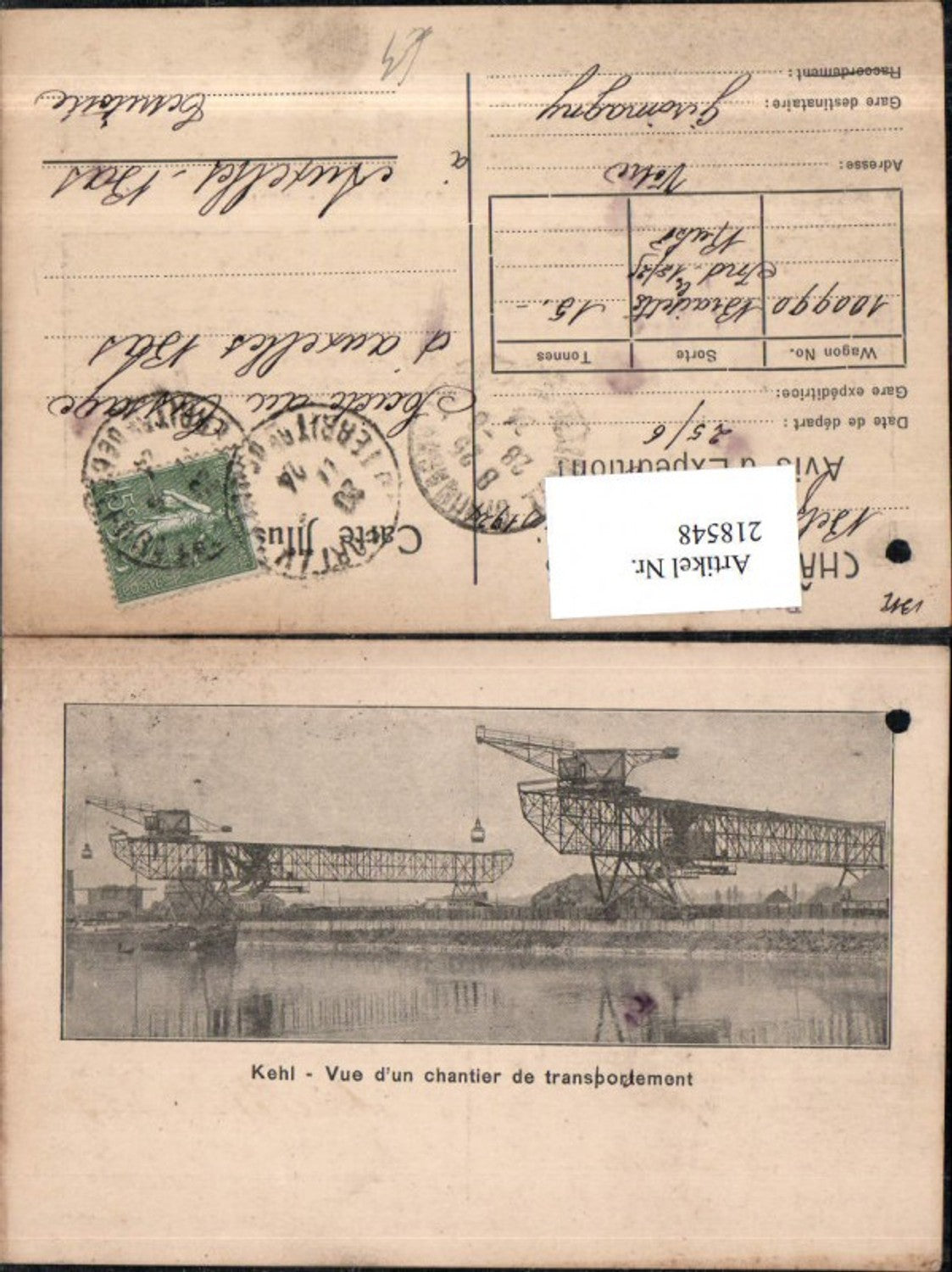 218548,Kehl Vue d'un chantier de transportement