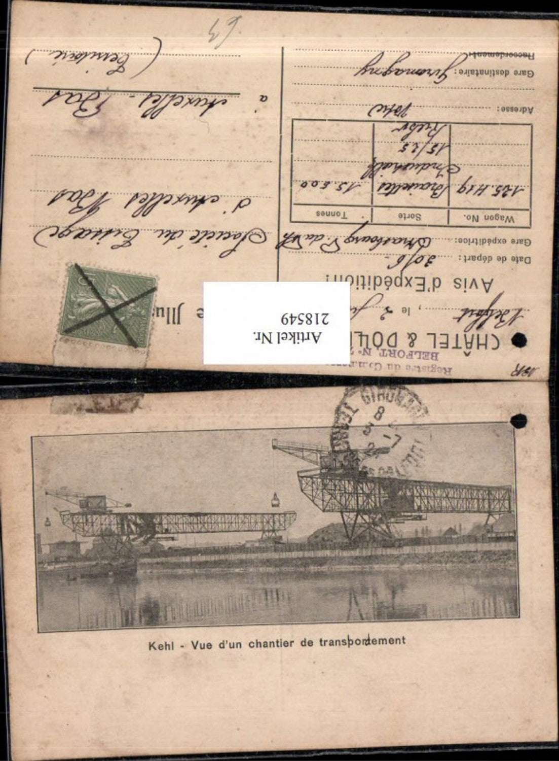 218549,Kehl Vue d'un chantier de transportement
