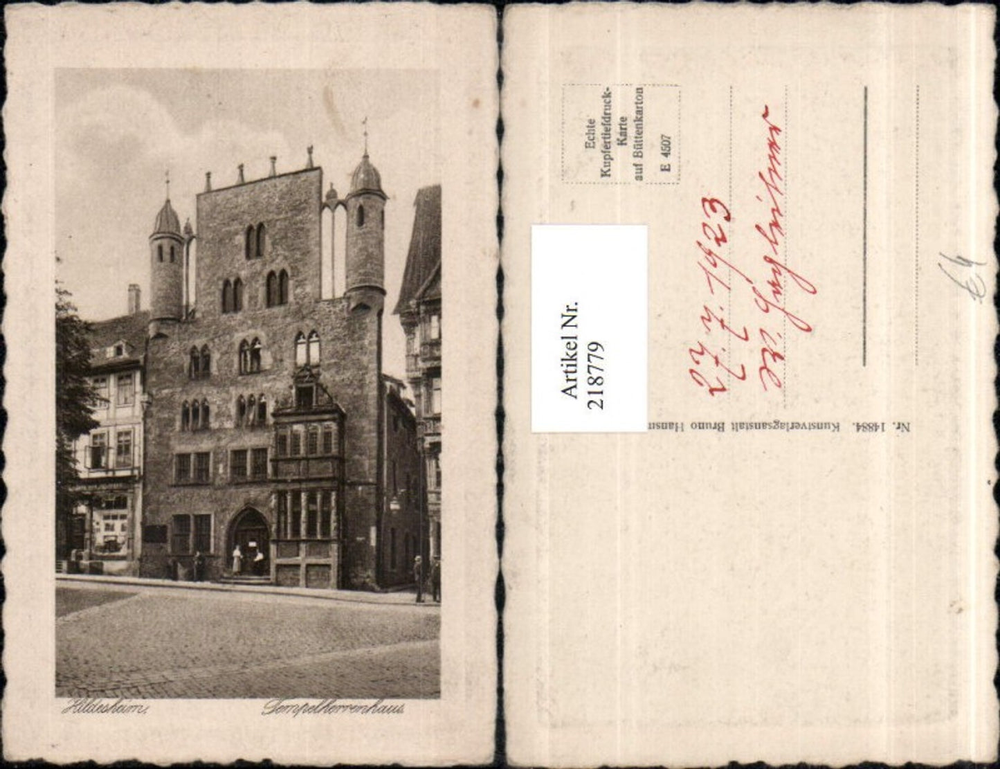 218779,Präge AK Hildesheim Tempelherrenhaus Hausansicht