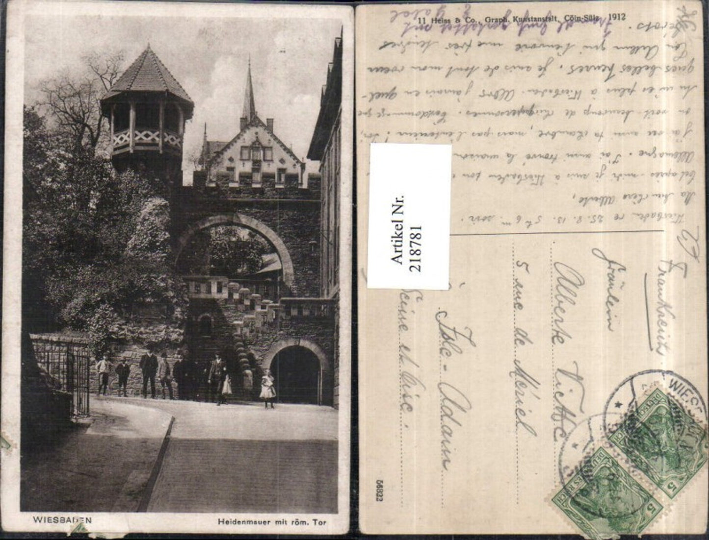 218781,Wiesbaden Heidenmauer m. Römischen Tor