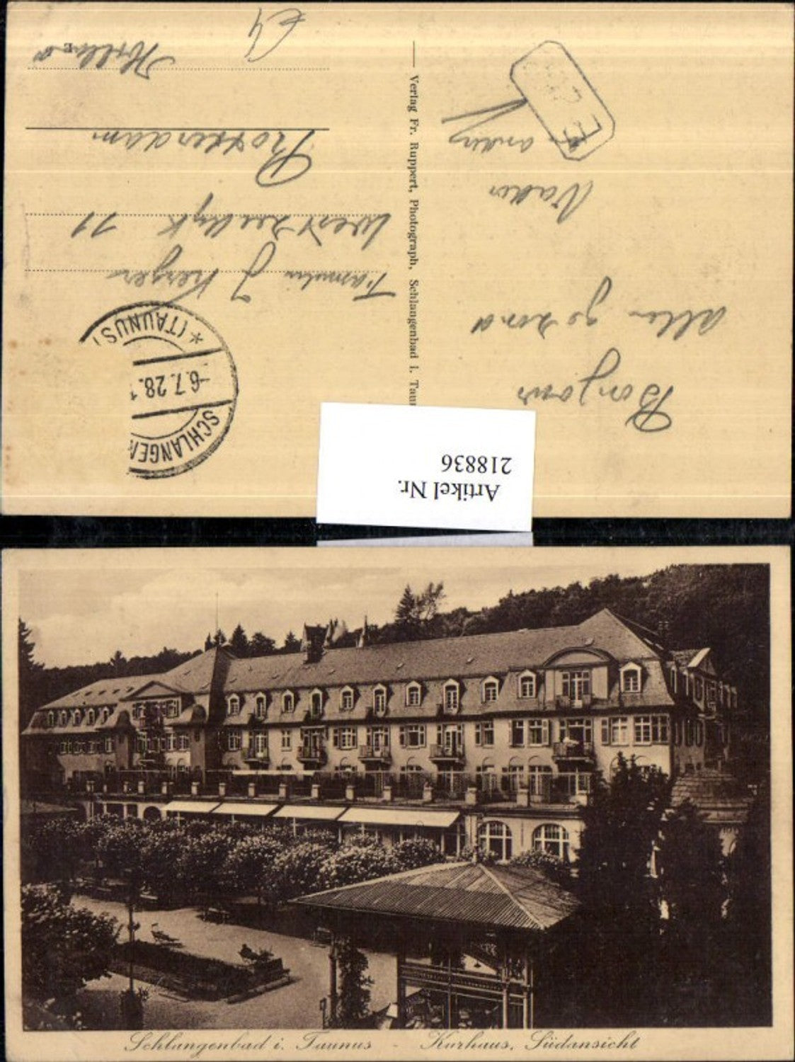 218836,Schlungenbad i. Taunus Kurhaus Südansicht