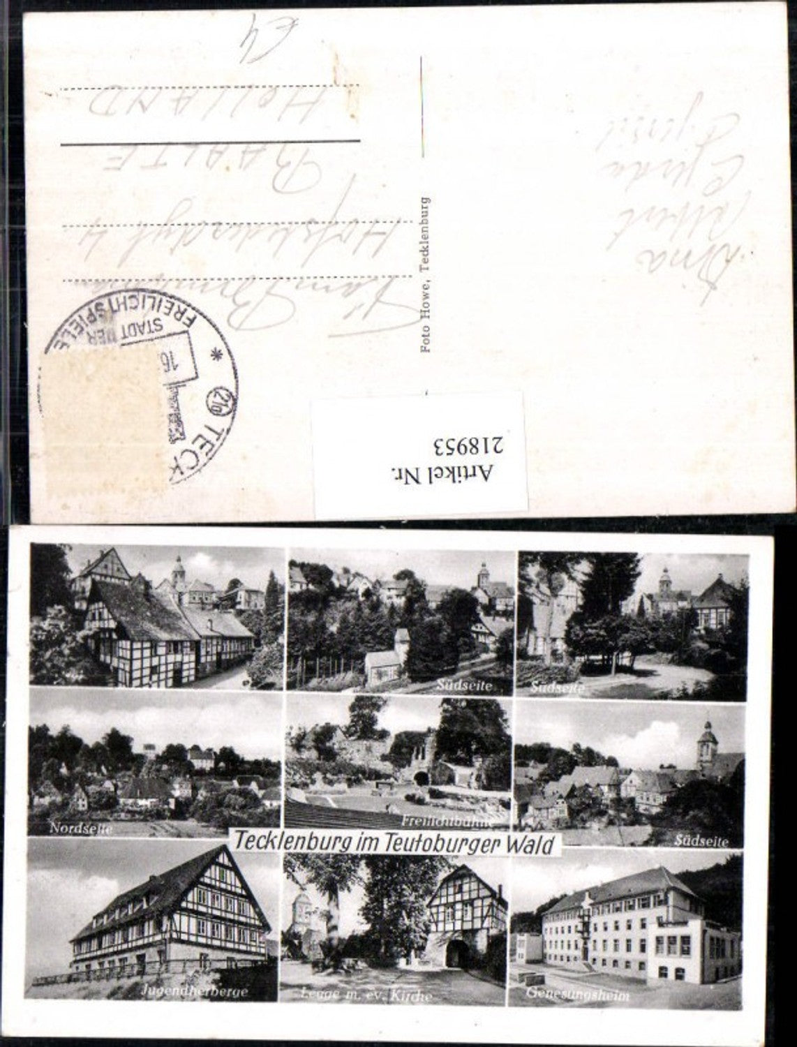 218953,Tecklenburg im Teutoburger Wald Totale Jugendherberge Legge m. ev. Kirche Genesungsheim Mehrbildkarte