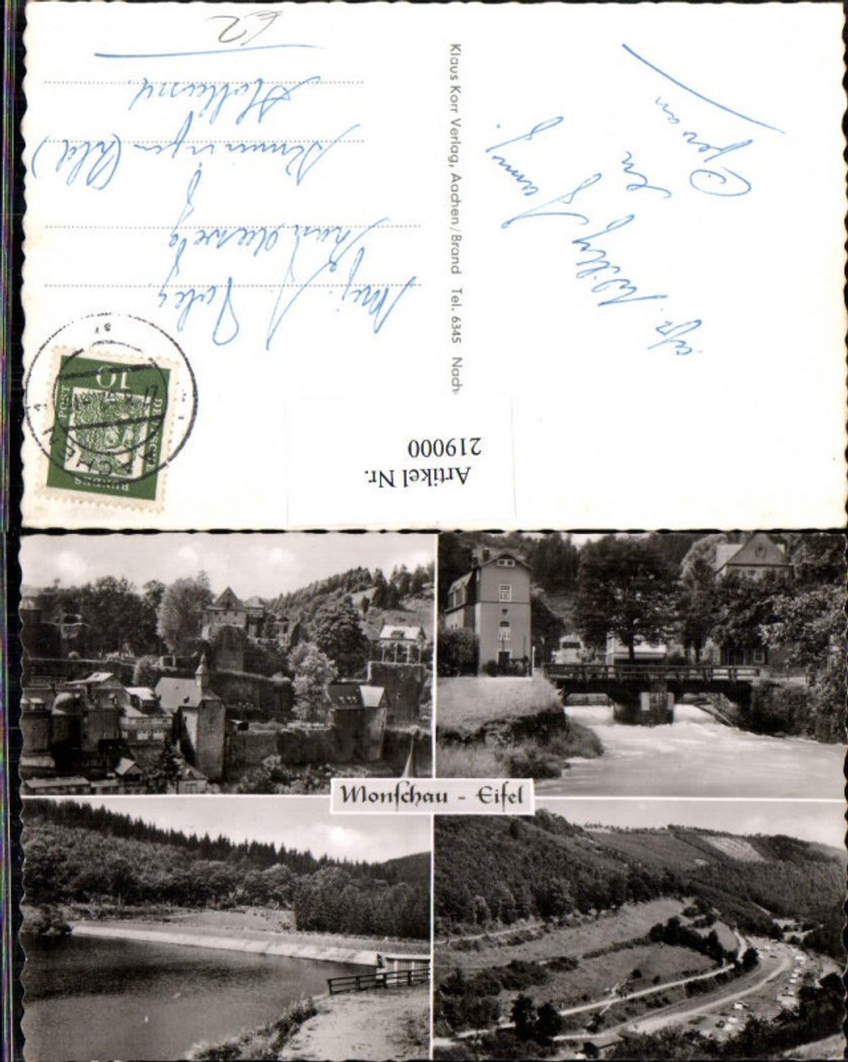 219000,Monschau a. d. Eifel Totale Brücke Mehrbildkarte