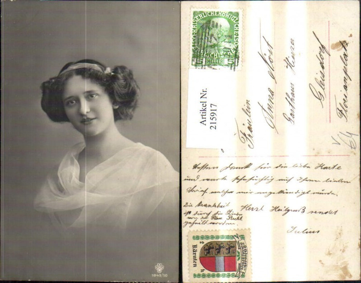 215917,Frau Portrait m. Schleife i. Haar pub RPH SBW 1849/50