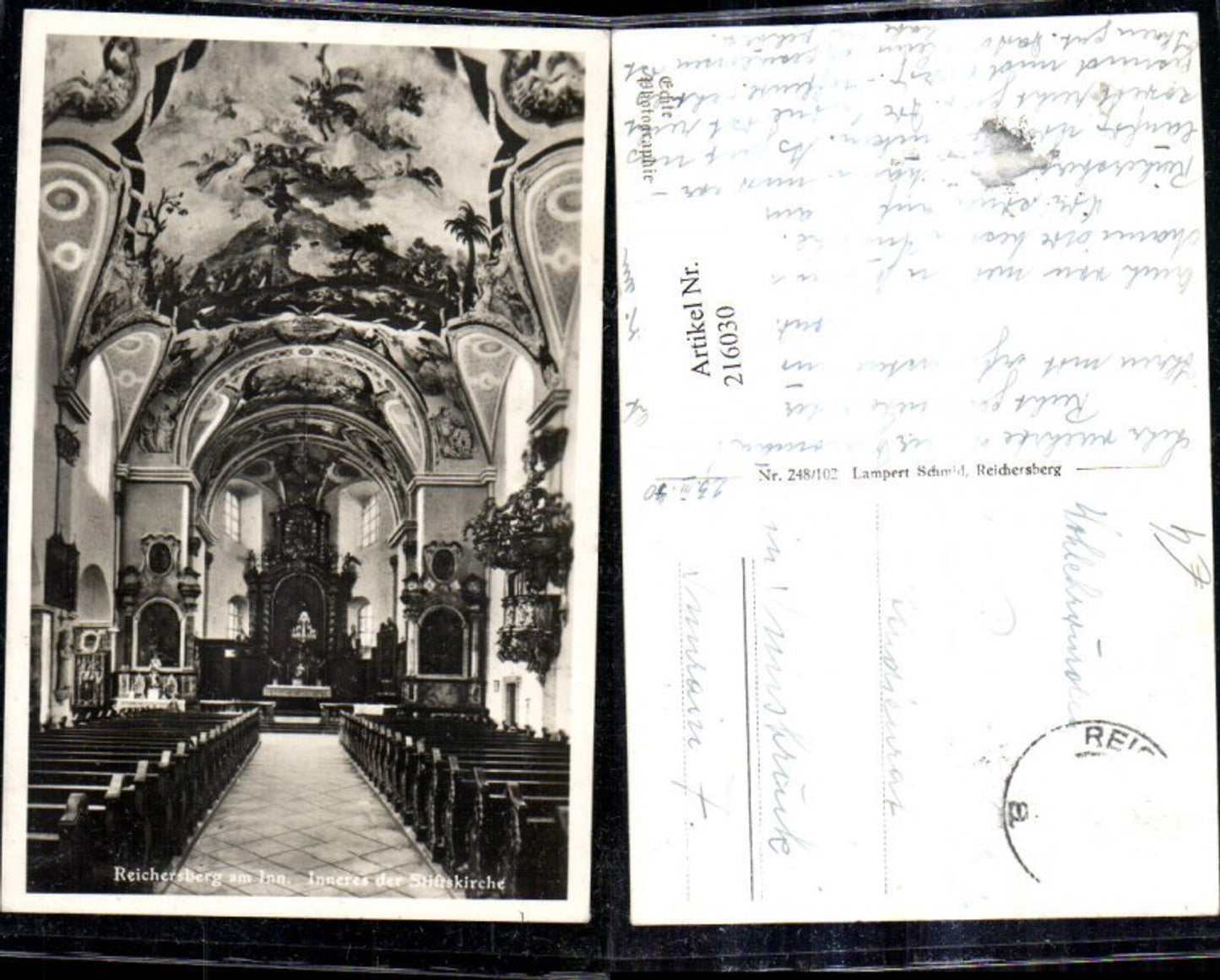 216030,Reichersberg a. Inn Inneres d. Stiftskirche Kirche
