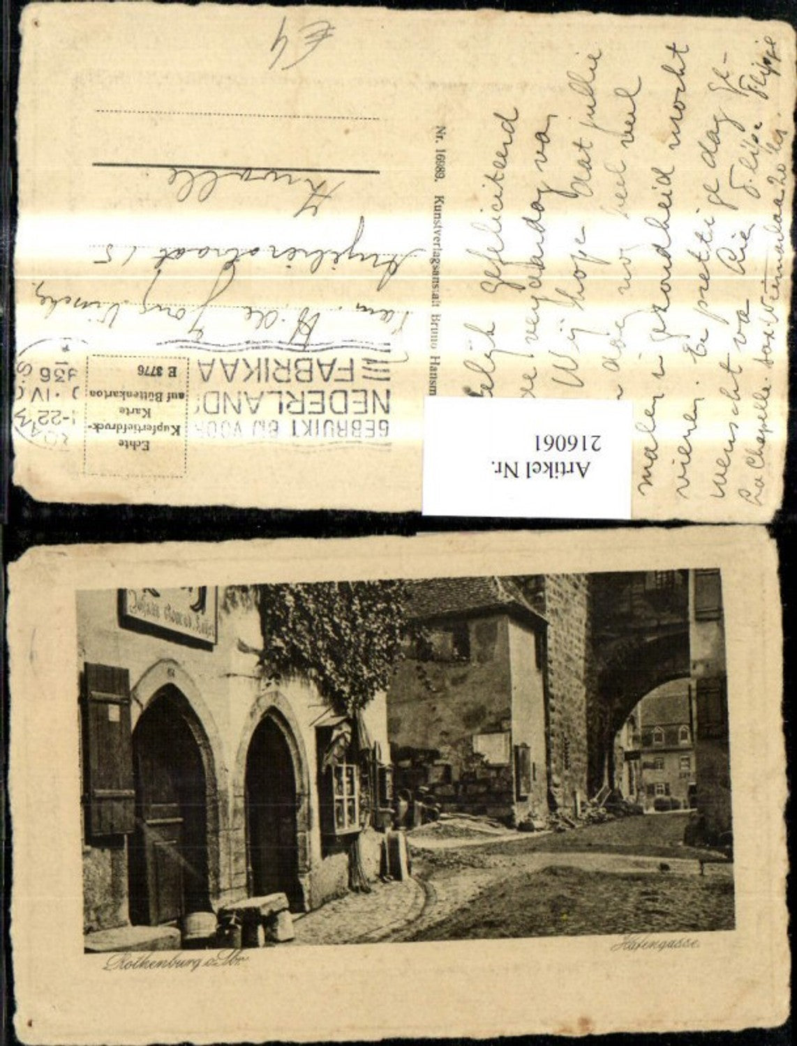 216061,Rothenburg ob d. Tauber Hafengasse Präge Passepartout