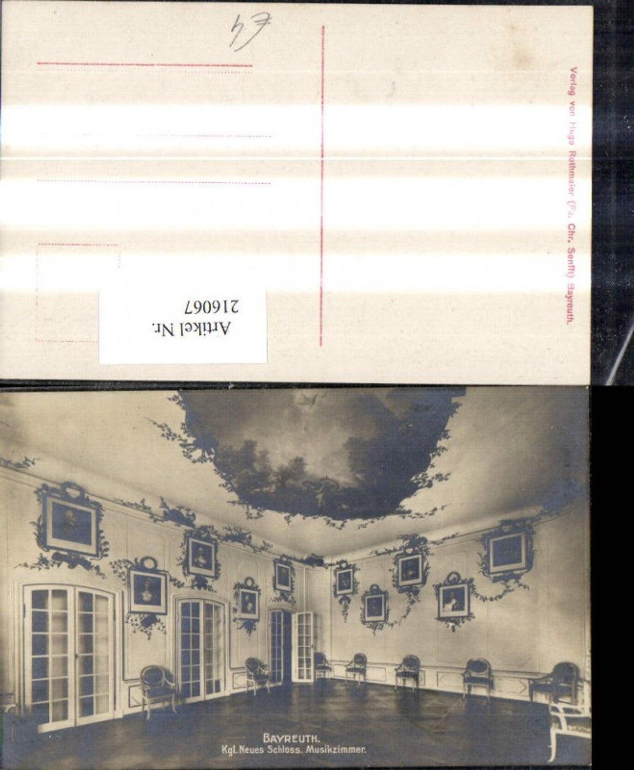 216067,Bayreuth Kgl. Neues Schloss Musikzimmer Innenansicht