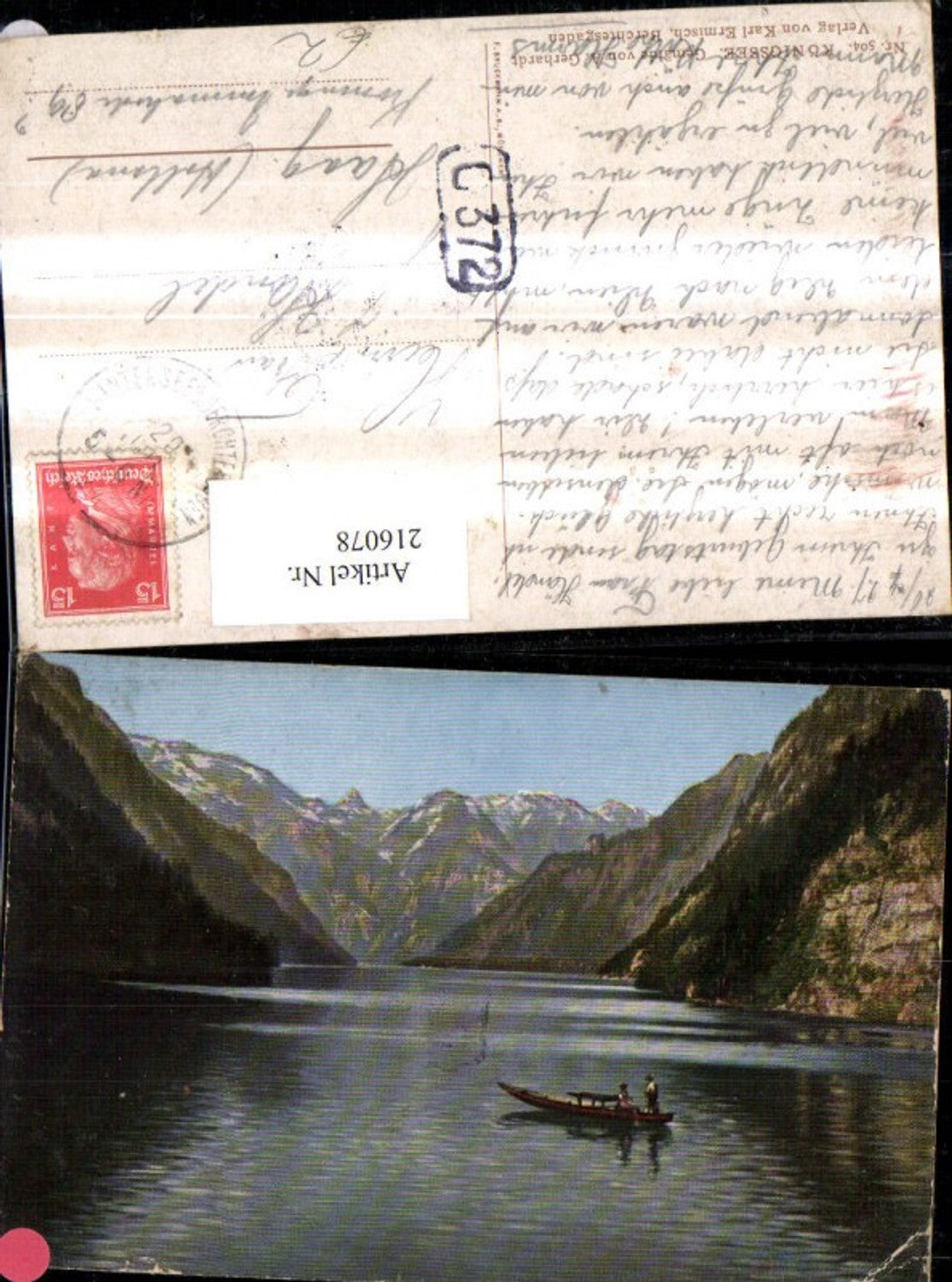 216078,Künstler Ak A. Gerhardt Königsee Berchtesgaden Ruderboot Boot