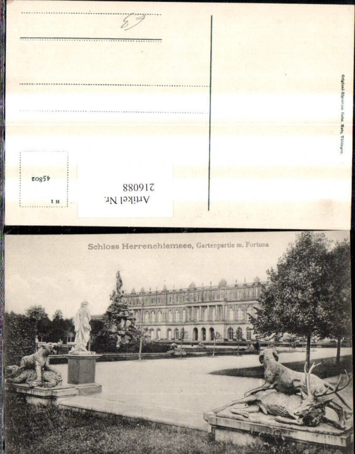 216088,Schloss Herrenchiemsee Gartenpartie m. Fortuna Chiemsee Herreninsel