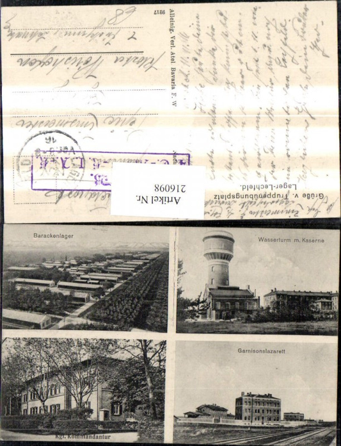 216098,Truppenübungsplatz Lager-Lechfeld Mehrbild Ak Barackenlager Wasserturm Garisonslazarett
