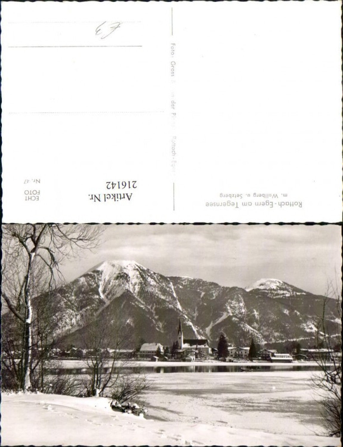 216142,Foto Ak Rottach-Egern a. Tegernsee m. Wallberg u. Setzberg Winteransicht