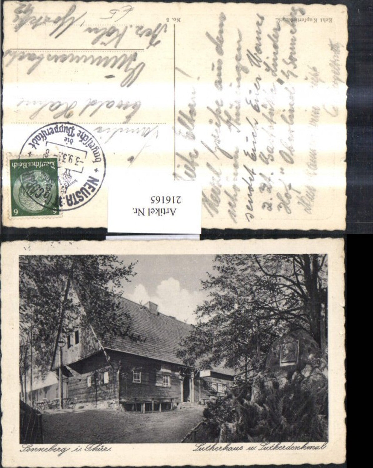 216165,Sonneberg i. Thüringen Lutherhaus u. Lutherdenkmal Präge Passepartout