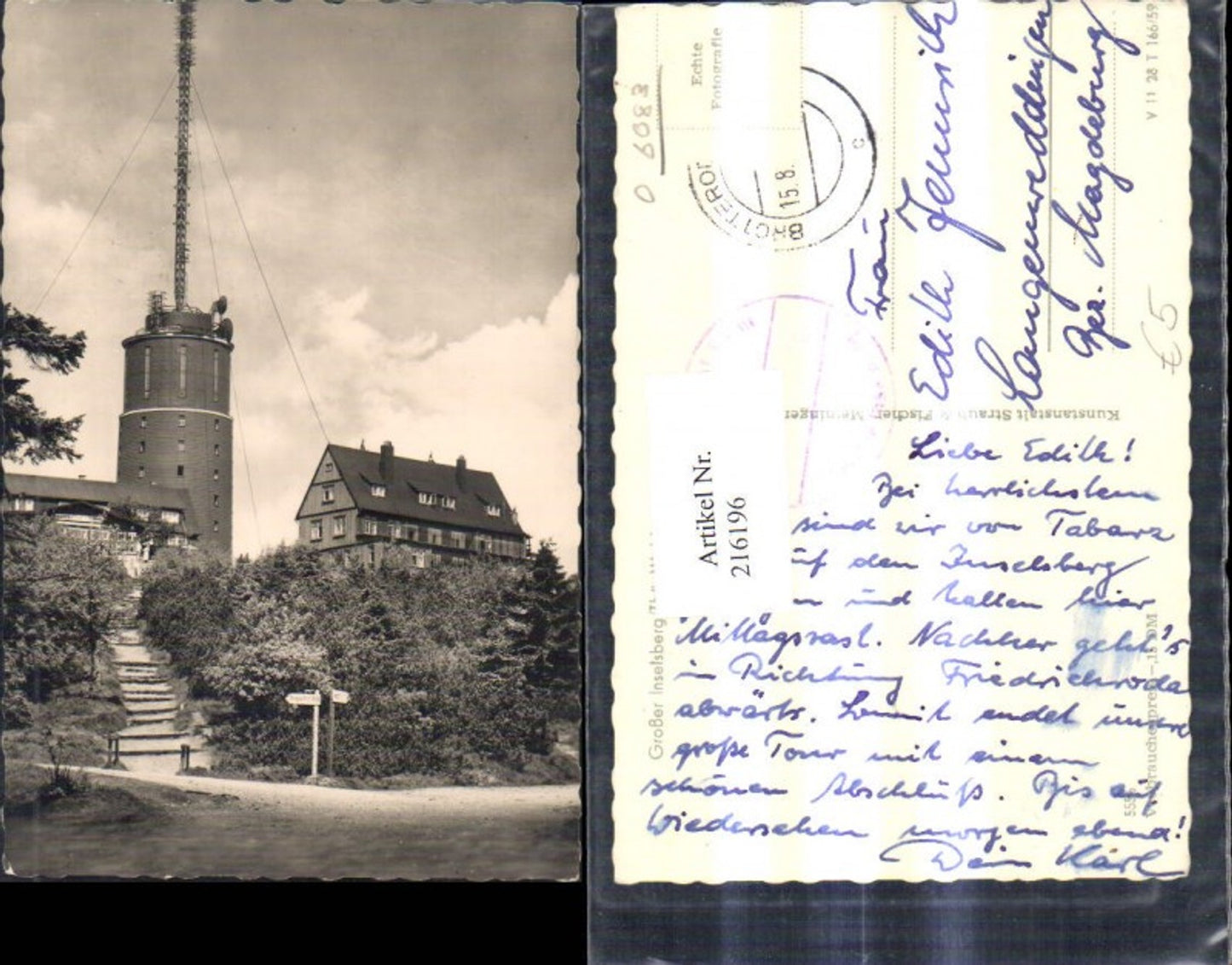 216196,Foto Ak Großer Inselsberg Thüringer Wald Inselberg