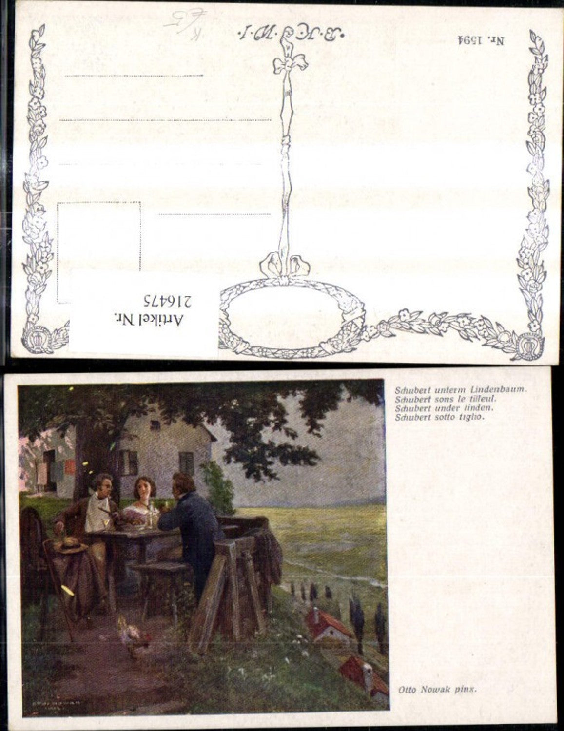 216475,Künstler Ak Otto Nowak Schubert unterm Lindenbaum