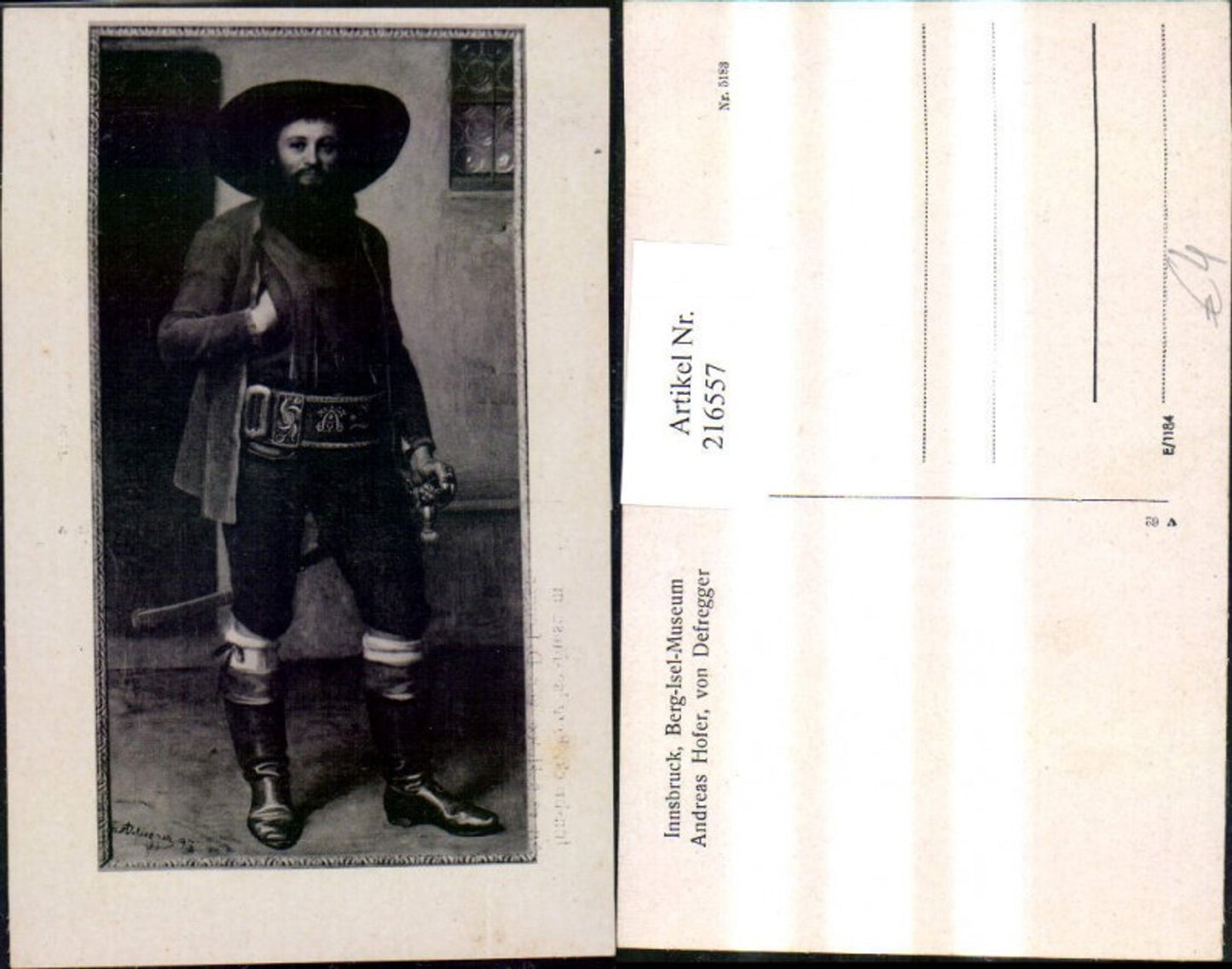 216557,Tiroler Freiheitskampf Künstler Ak Franz v. Defregger Andreas Hofer Berg Isel Museum Innsbruck