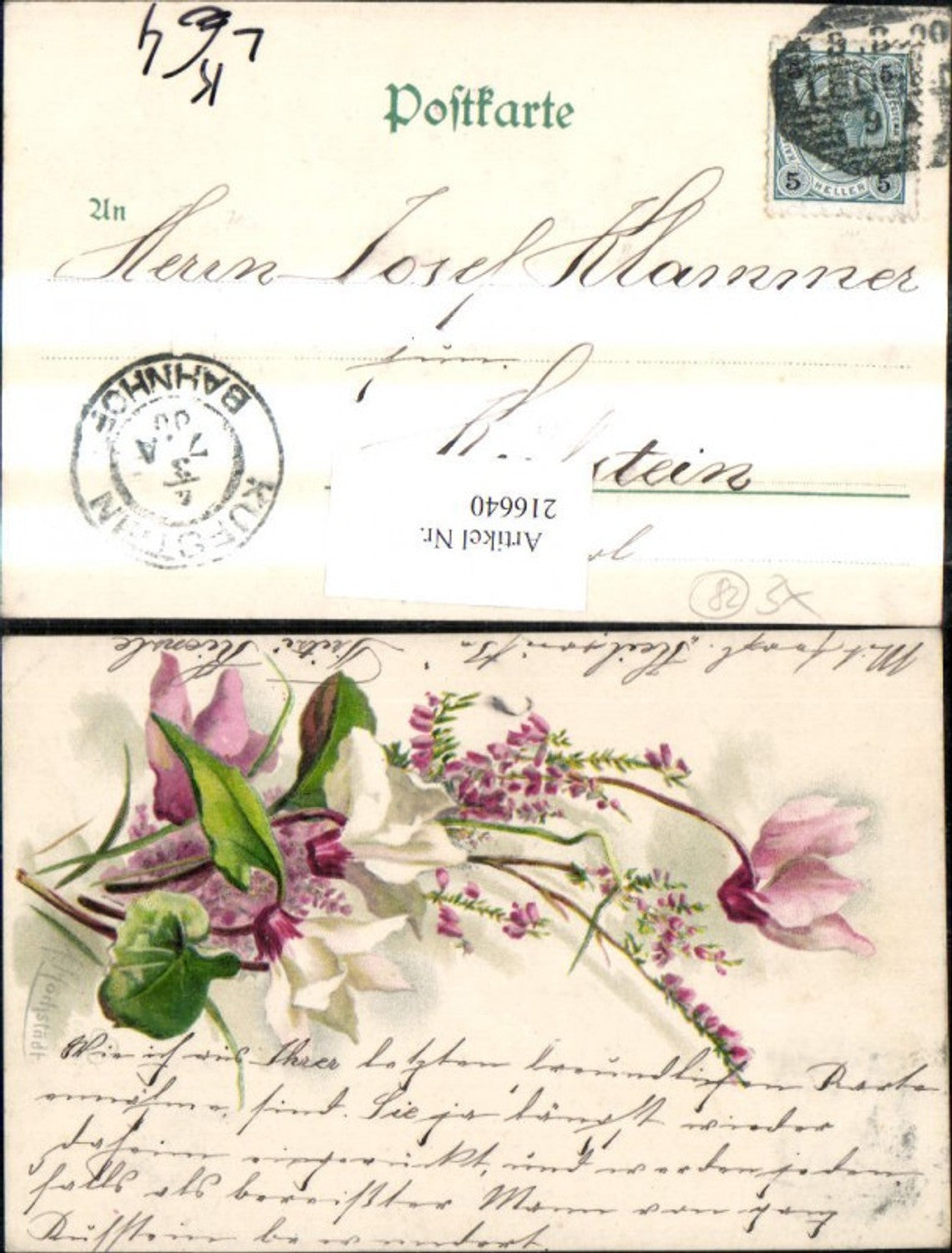 216640,Künstler Litho A. Höchstädt Blumen Alpenveilchen
