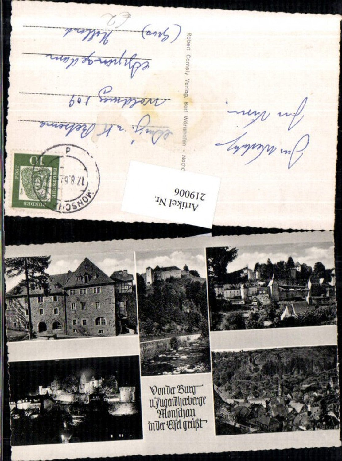 219006,Burg u. Jugendherberge Monschau i. d. Eifel Totale Mehrbildkarte