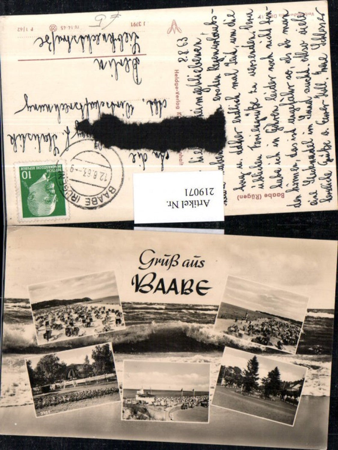 219071,Gruß aus Baabe auf Rügen Strand Strandkörbe Strandleben Mehrbildkarte