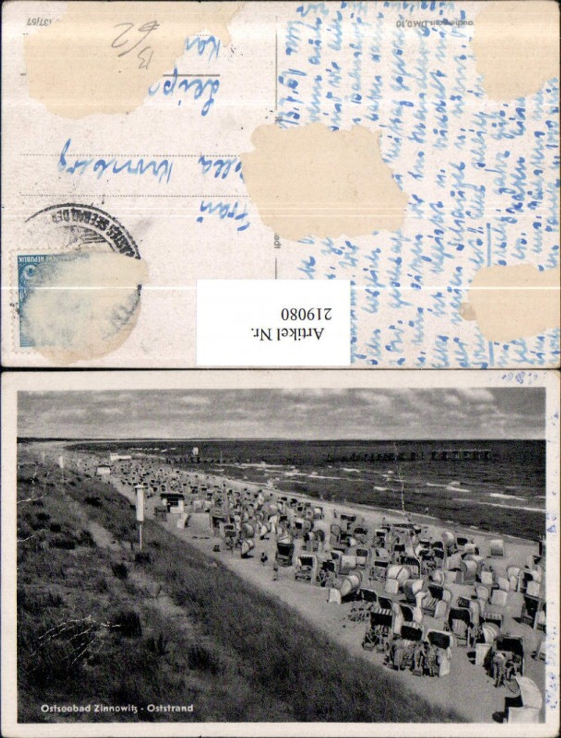 219080,Ostseebad Zinnowitz Oststrand Strand Strandleben Strandkörbe