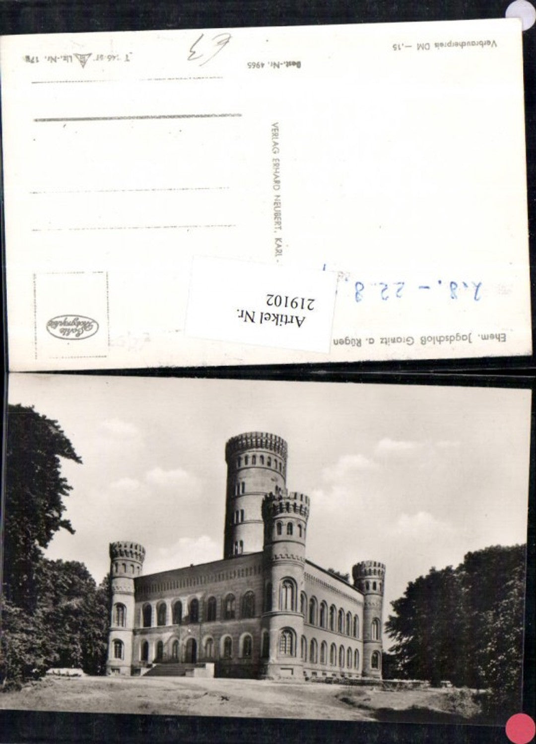 219102,Ehemaliges Jagdschloss Schloss Grantiz a. Rügen