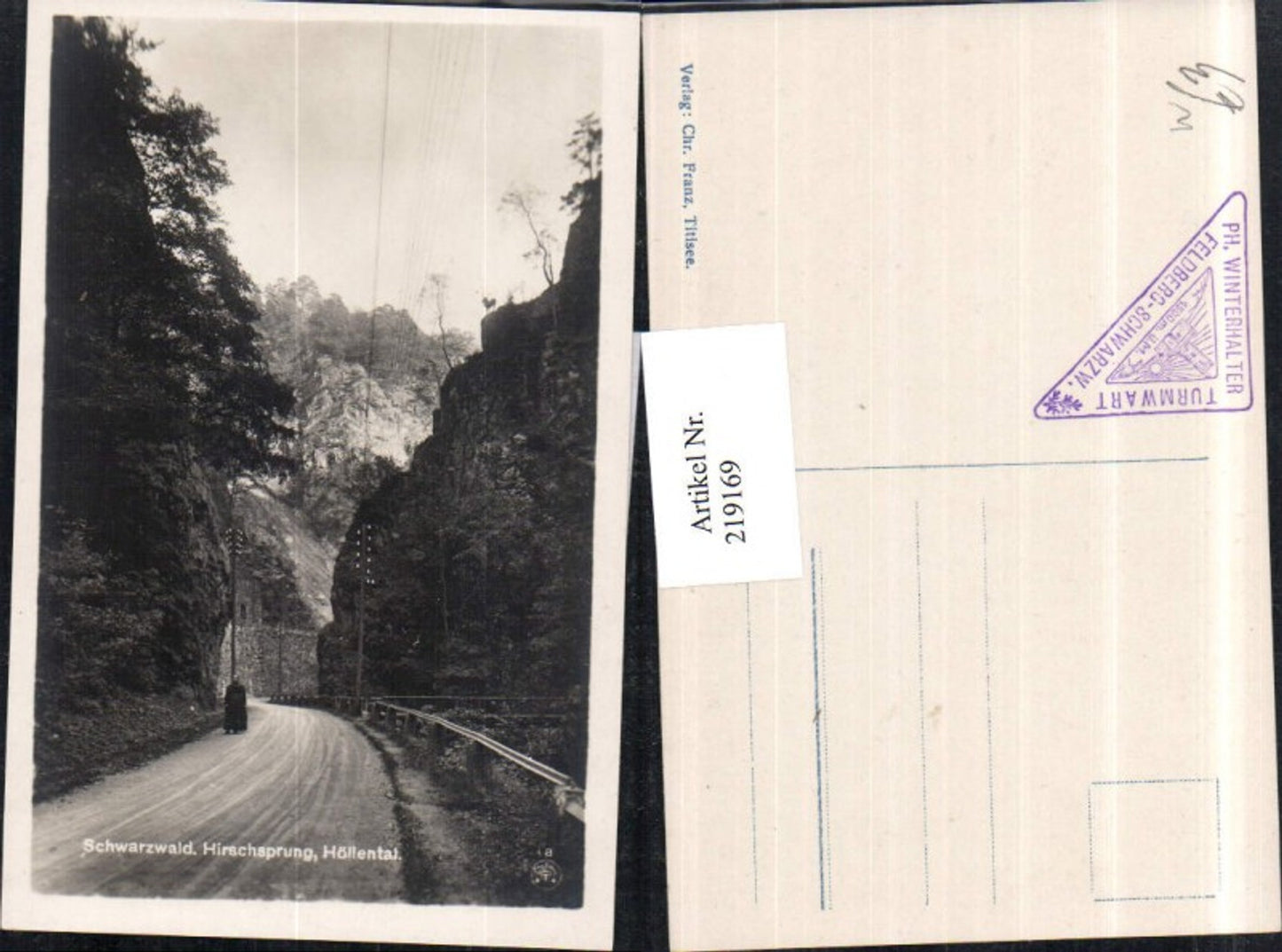 219169,Schwarzwald Hirschsprung im Höllental Straßenansicht