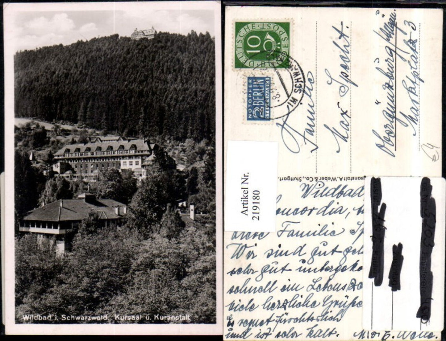 219180,Wildbad im Schwarzwald Kursaal u. Kuranstalt