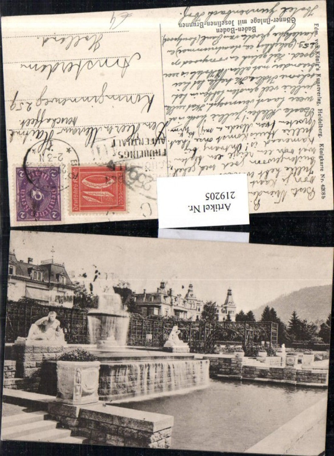 219205,Baden-Baden Gönner-Anlage m. Josefinen-Brunnen